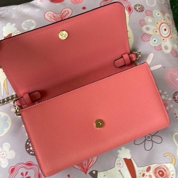 Kate Spade Chain Wallet Crossbody Clutch Pink - Picture 16 of 16